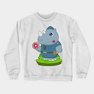 Rhino Cop Donut Police Crewneck Sweatshirt